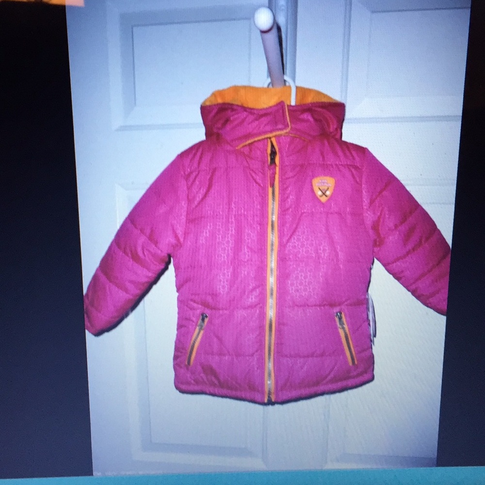 NWT hot pink &orange puffer jacket. SZ 3T